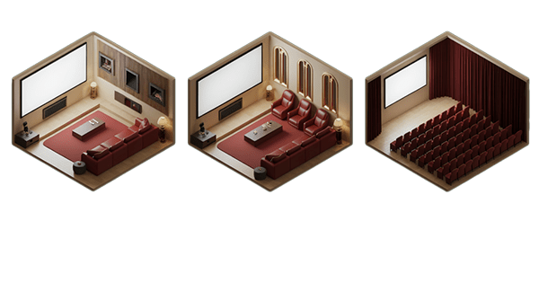 انواع مدل طراحی سالن سینما (خانگی، VIP، صنعتی)