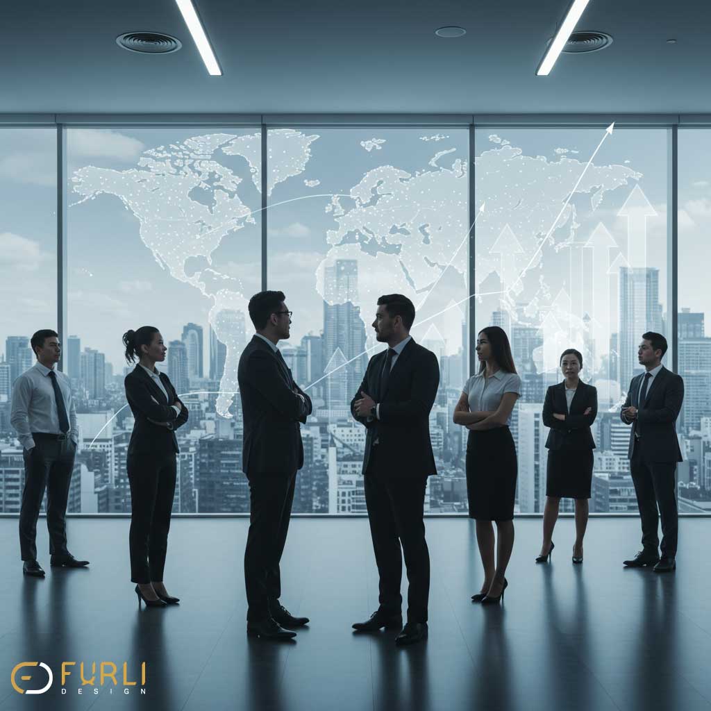 طراحی فضای کار الهامبخش: چگونه دکوراسیون دفتر شما به رشد صادراتی کمک میکند؟ دفتر کار جهانی: چشماندازی به سوی رشد صادراتی